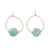 Gold & Amazonite Stone Hoop