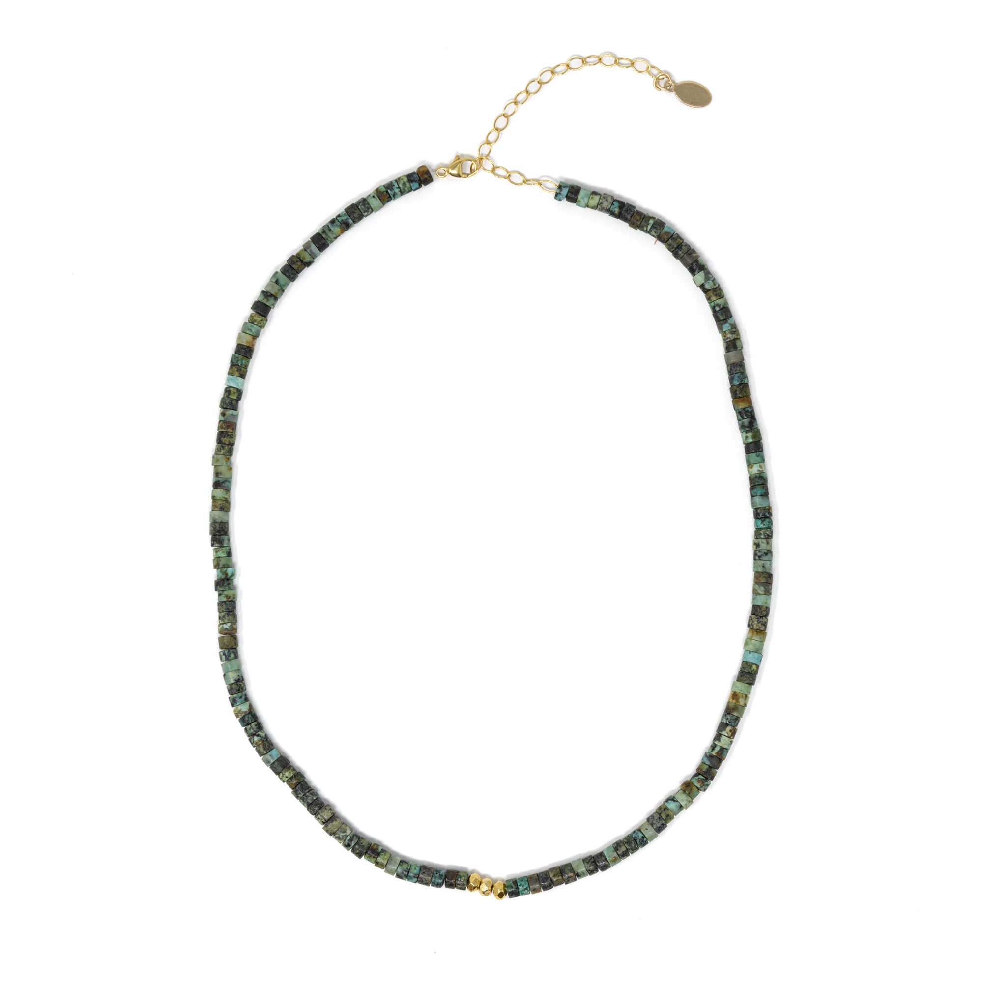 African Turquoise Heishi Necklace