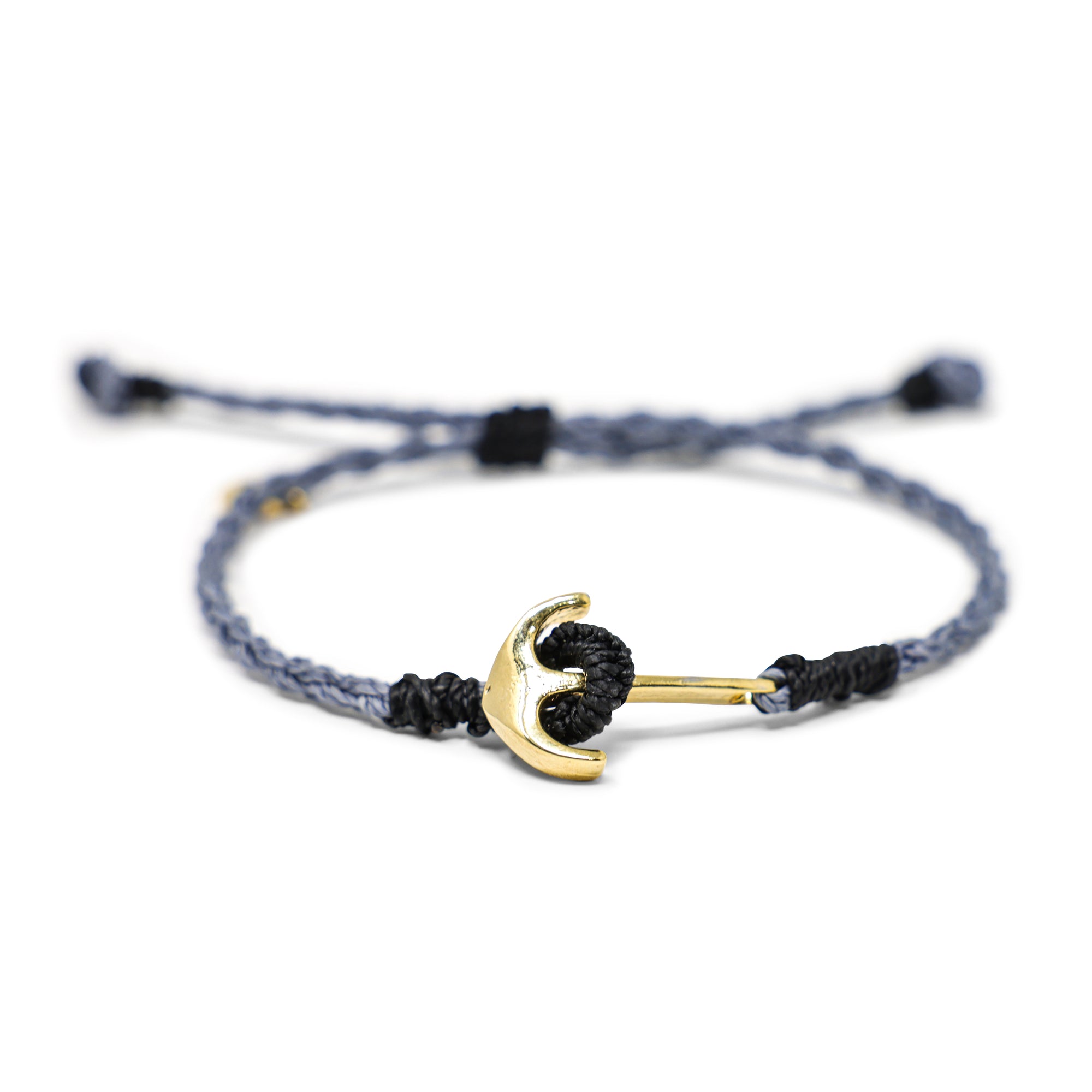 Denin w/ Black & Gold Men's Anchor Bracelet