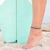 Grey Pink Teal Anklet Stack on the beach