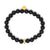 Lava Bead & Gold Men's Stretch Bracelet