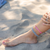 Pink_Gold_String_Anklet_Stack on Beach