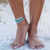 Salty Word Anklet Smile Anklet Stack on the beach