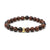 Brown Obsidian & Gold Men's Stretch Bracelet